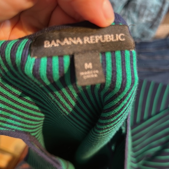 Banana Republic Teal and Black Striped Midi Dress - Picture 3 of 3